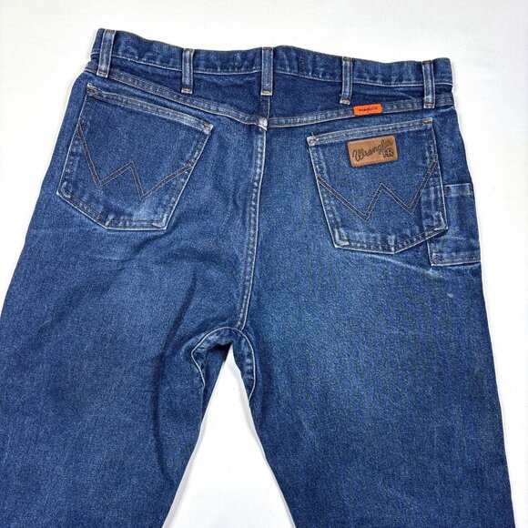 Wrangler Relaxed Fit FR Fire Resistant CAT 2 2112 Blue Denim Jeans Mens 36x38 - Picture 9 of 12